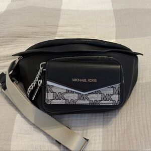 Michael Kors Black and Gray Belt Bag